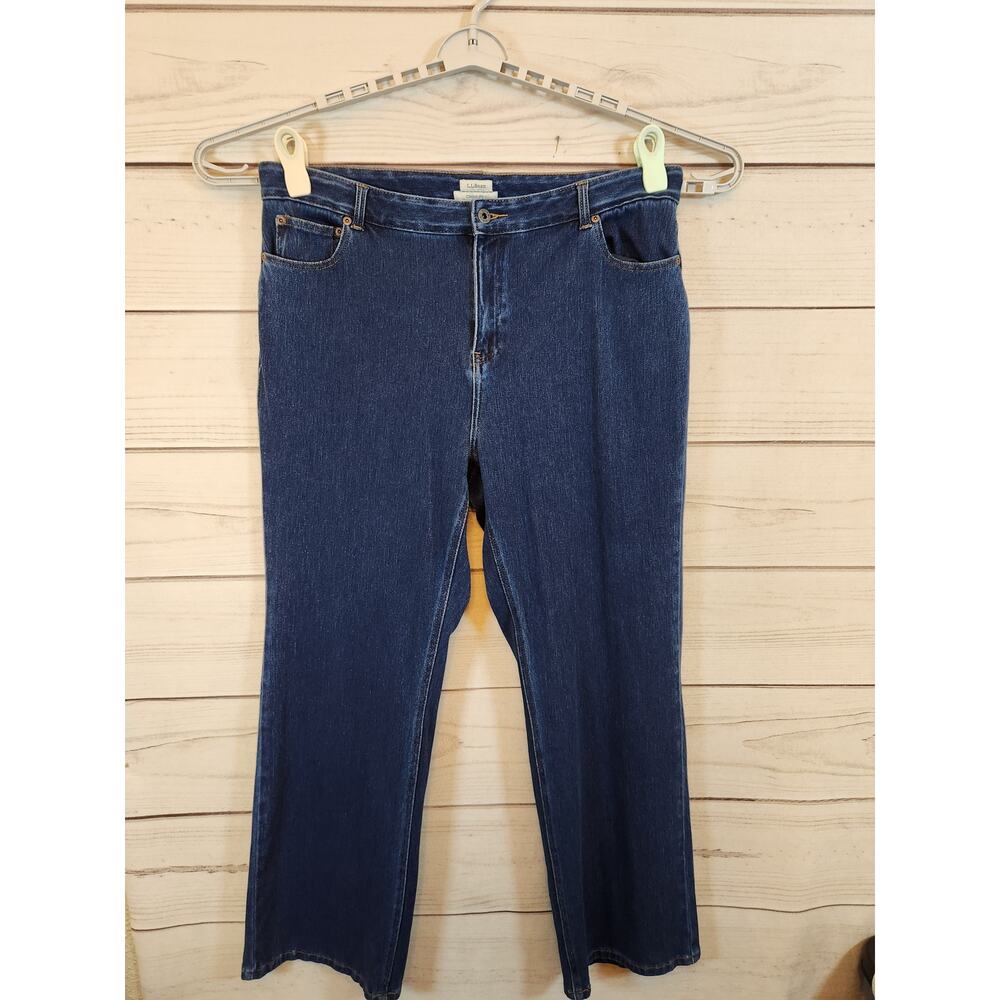 L.L. Bean Womens Dark Wash Straight Leg Classic‎ Fit Jeans Size 18W
